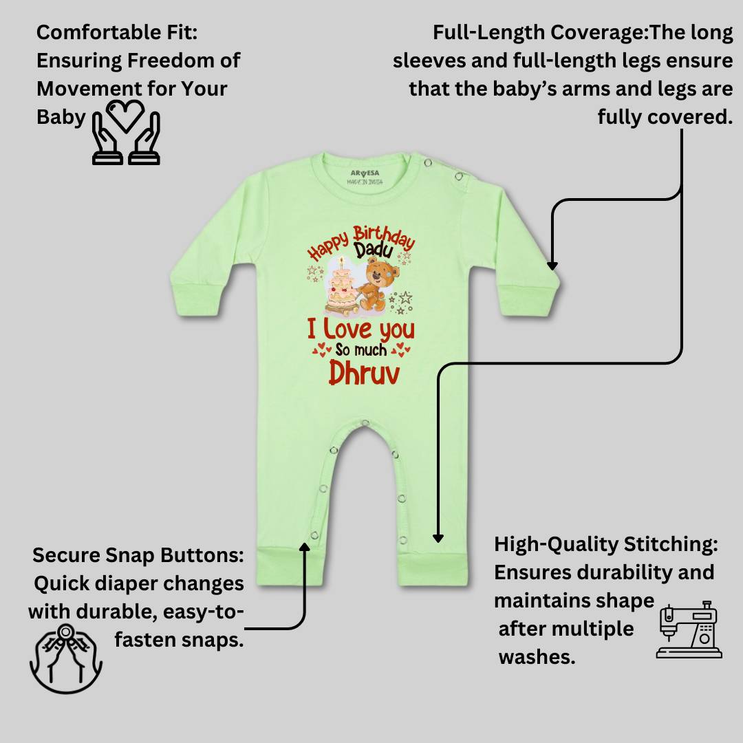 Arvesa Happy Birthday Dadu Baby Boy & Girl Dress