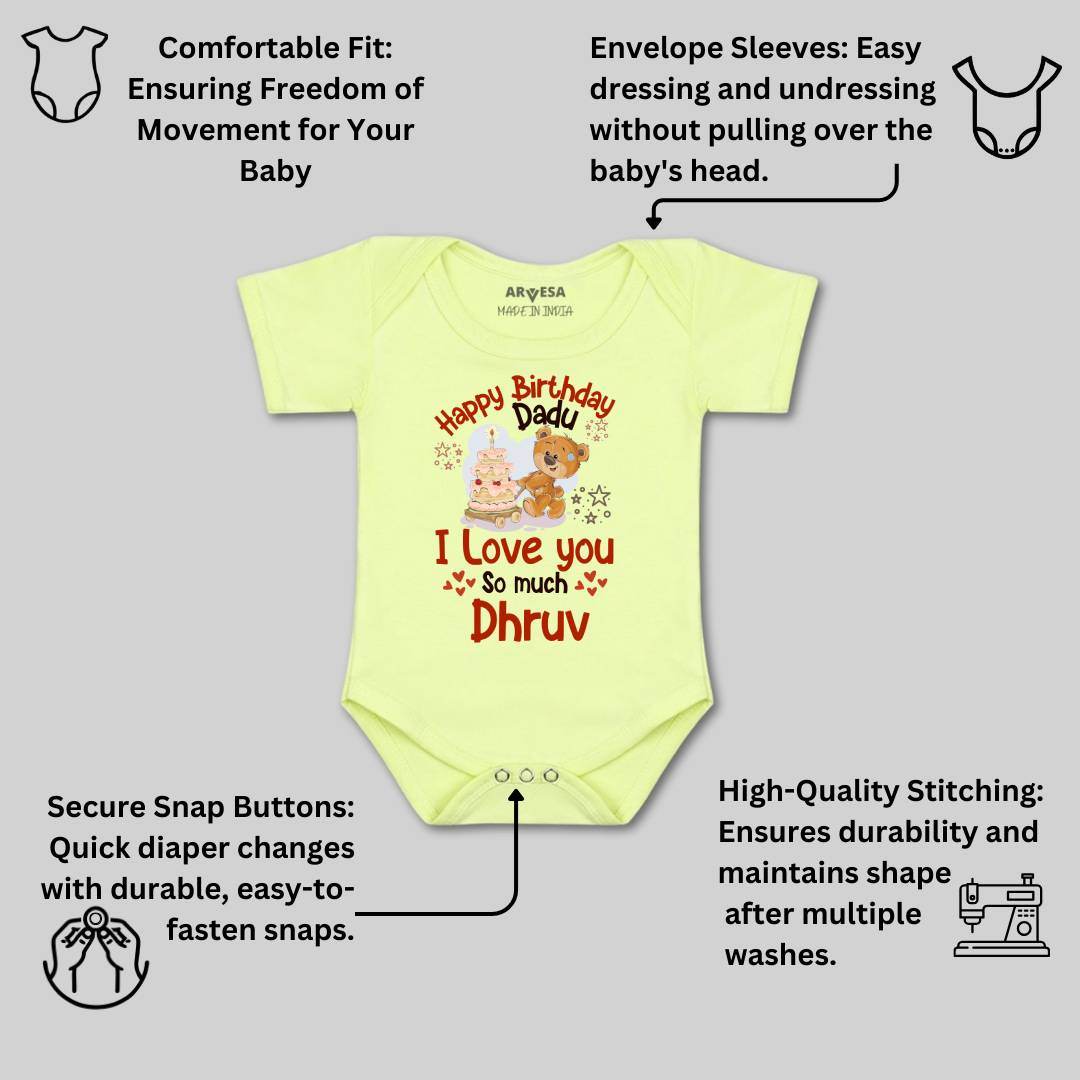 Arvesa Happy Birthday Dadu Baby Boy & Girl Dress