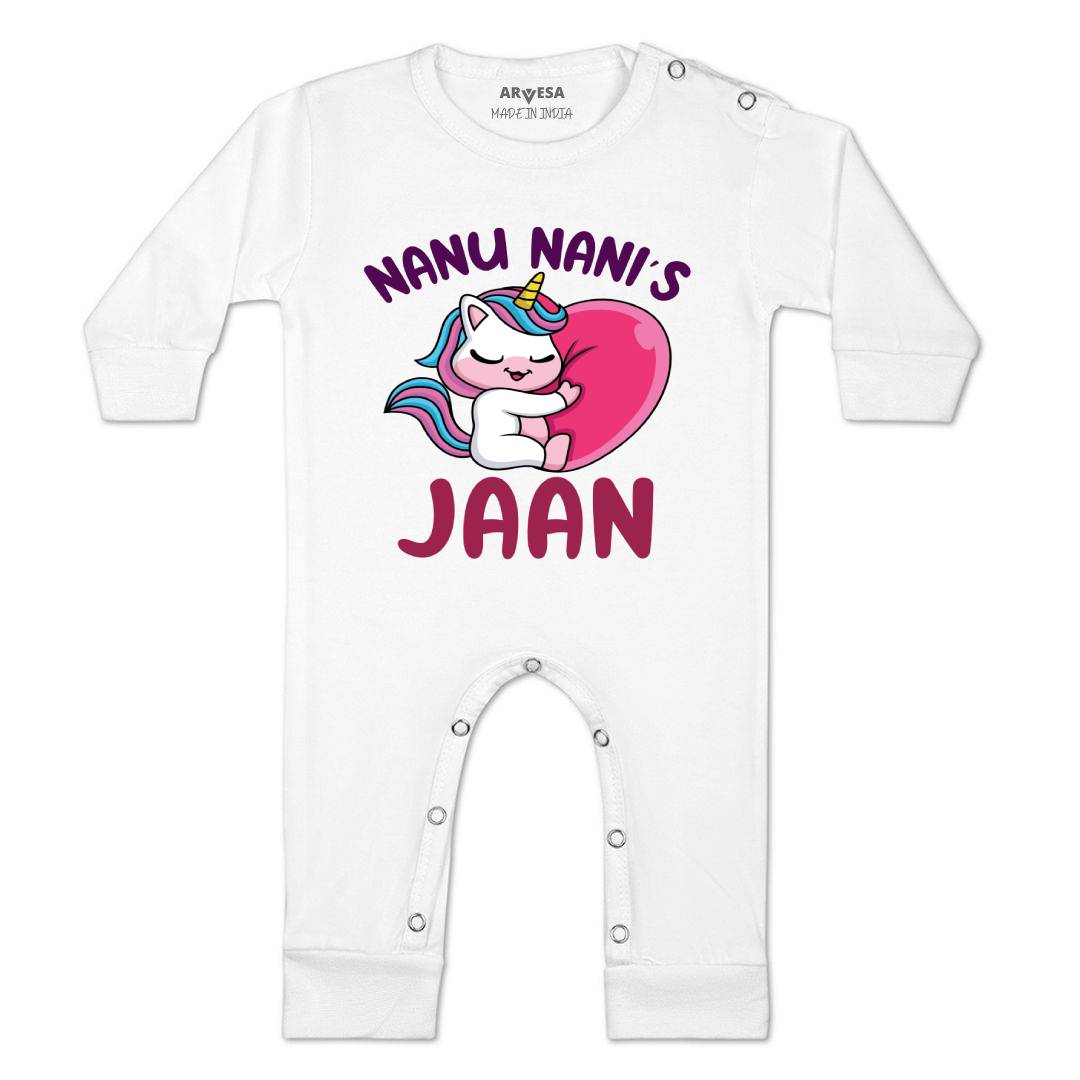 Arvesa Nana Nani Jaan Design-1267 White 0-3 Months Jumpsuit for Baby Boy & Girl dress .