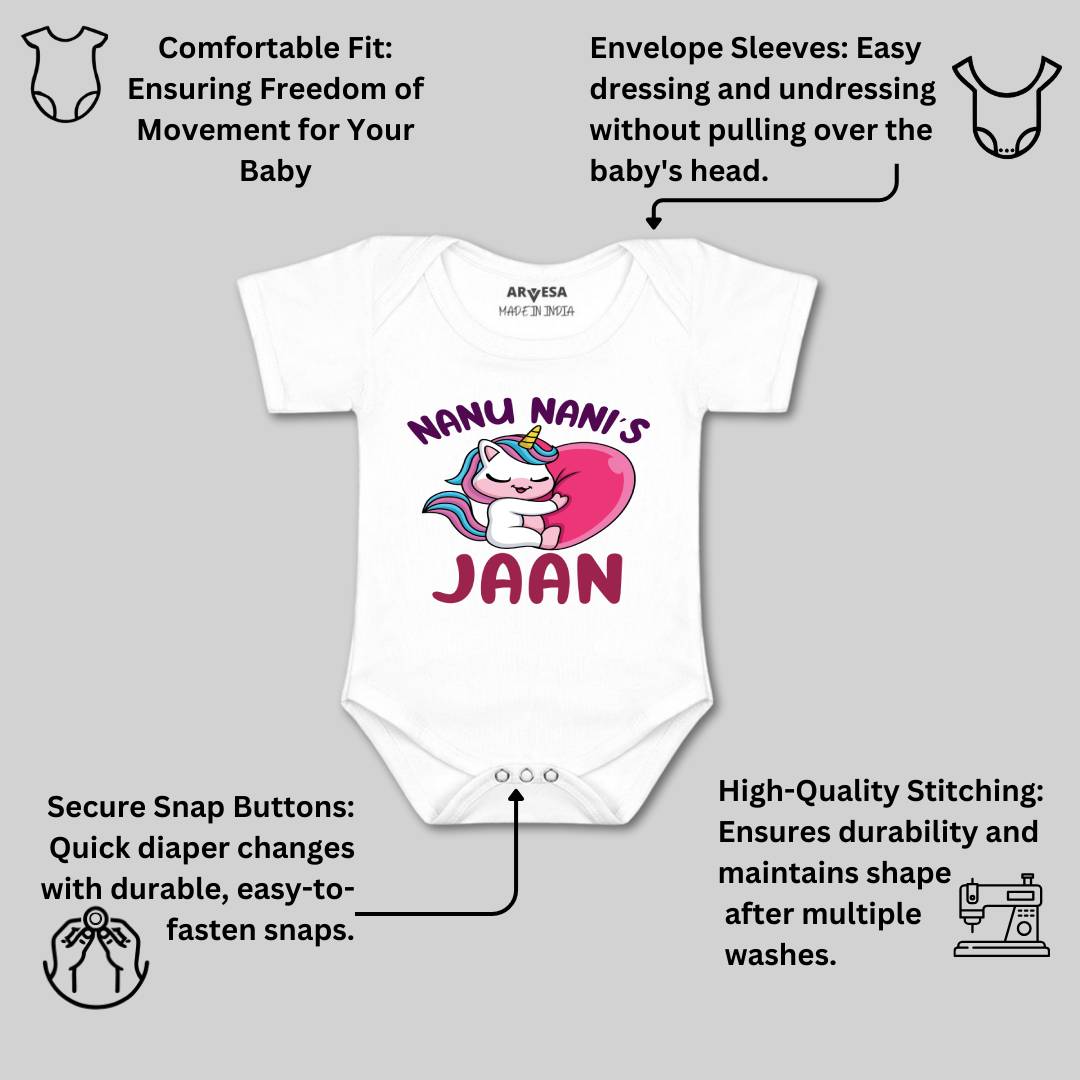 Arvesa Nana Nani Jaan Design-1267 White 0-3 Months Jumpsuit for Baby Boy & Girl dress .