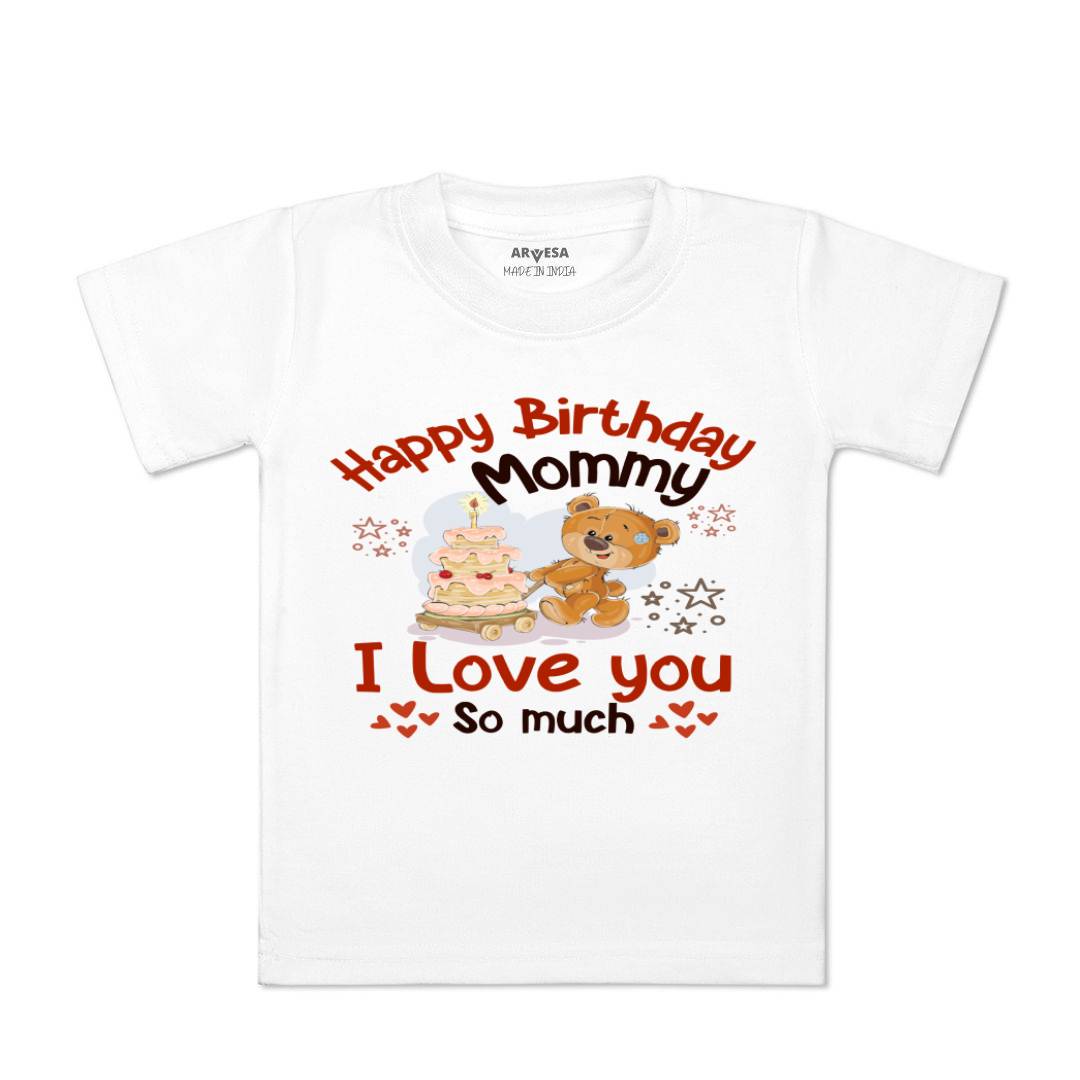 Arvesa Happy Birthday Mummy. I Love You So Much. Design-1304 White 0-3 Jumpsuit Baby Boy & Girl dress .