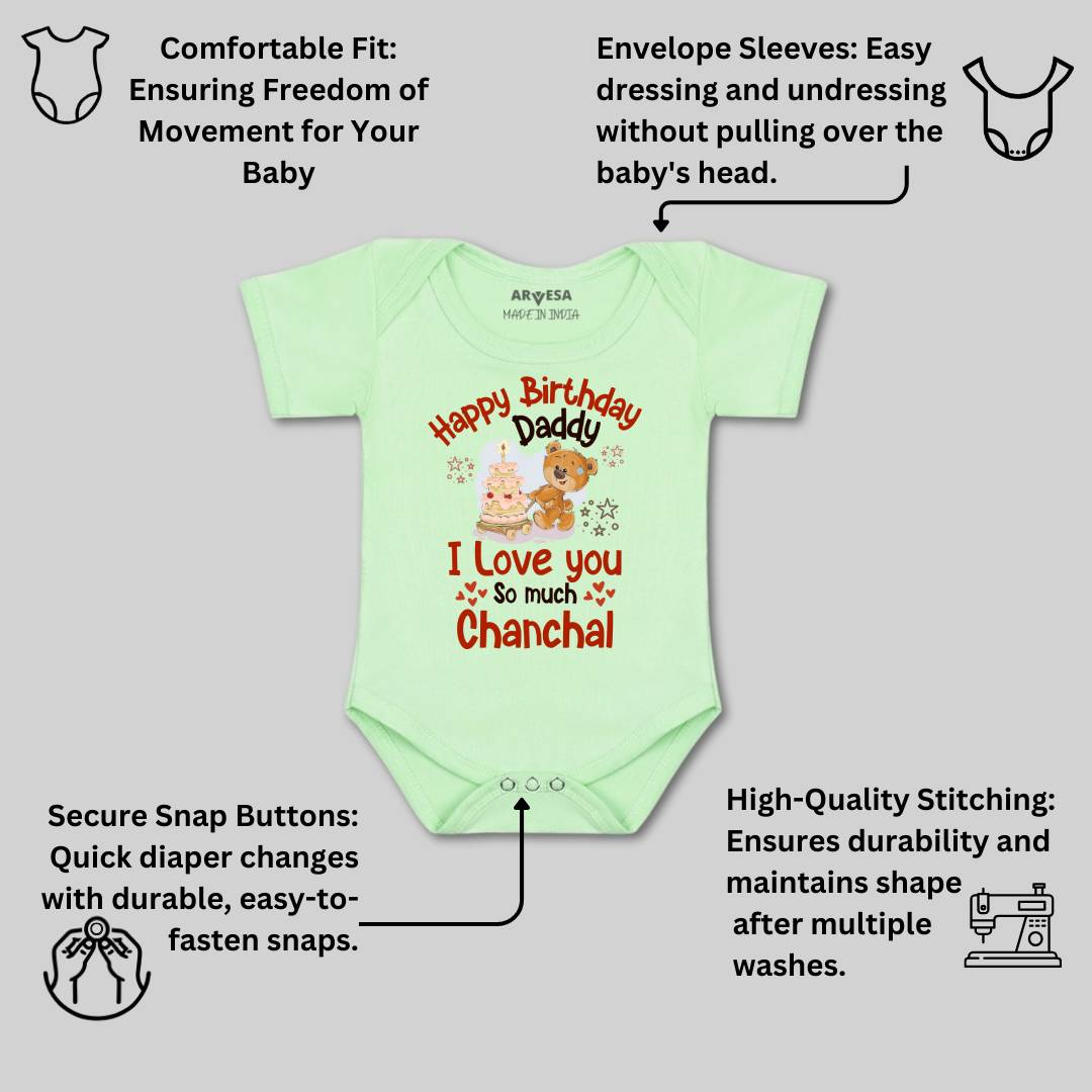 Arvesa Happy Birthday Daddy. I Love You So Much. Baby Boy & Girl Dress