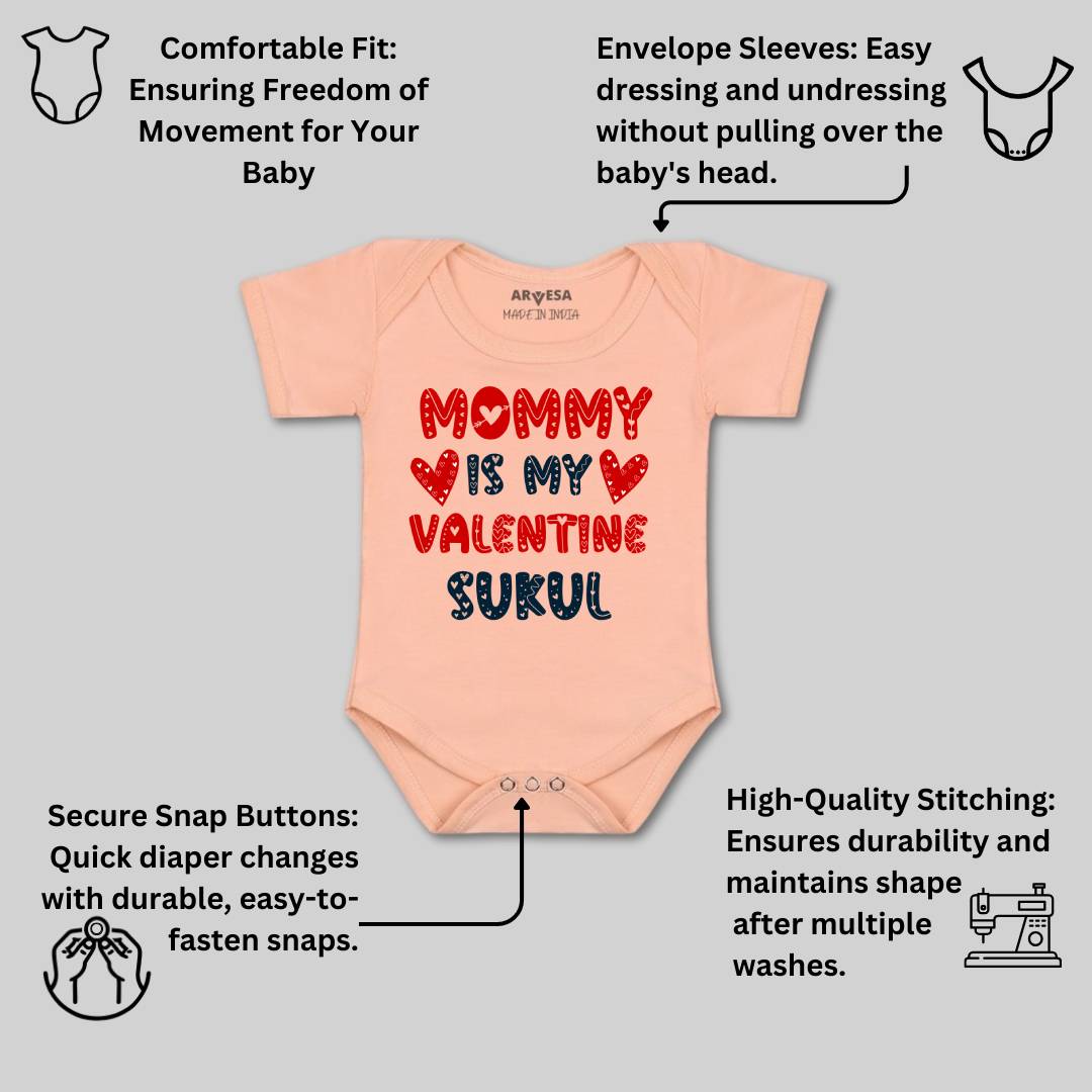 Arvesa Mom Is My Valentine  Baby Boy & Girl Dress