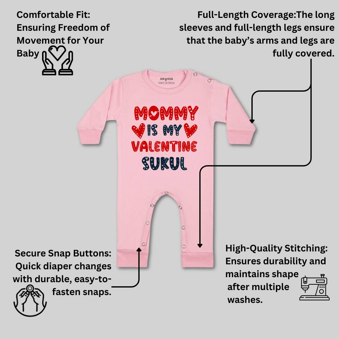Arvesa Mom Is My Valentine  Baby Boy & Girl Dress