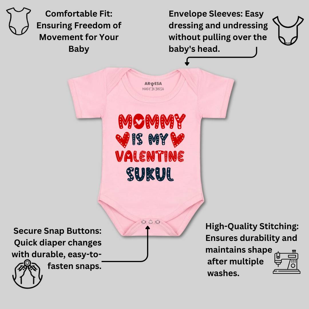 Arvesa Mom Is My Valentine  Baby Boy & Girl Dress