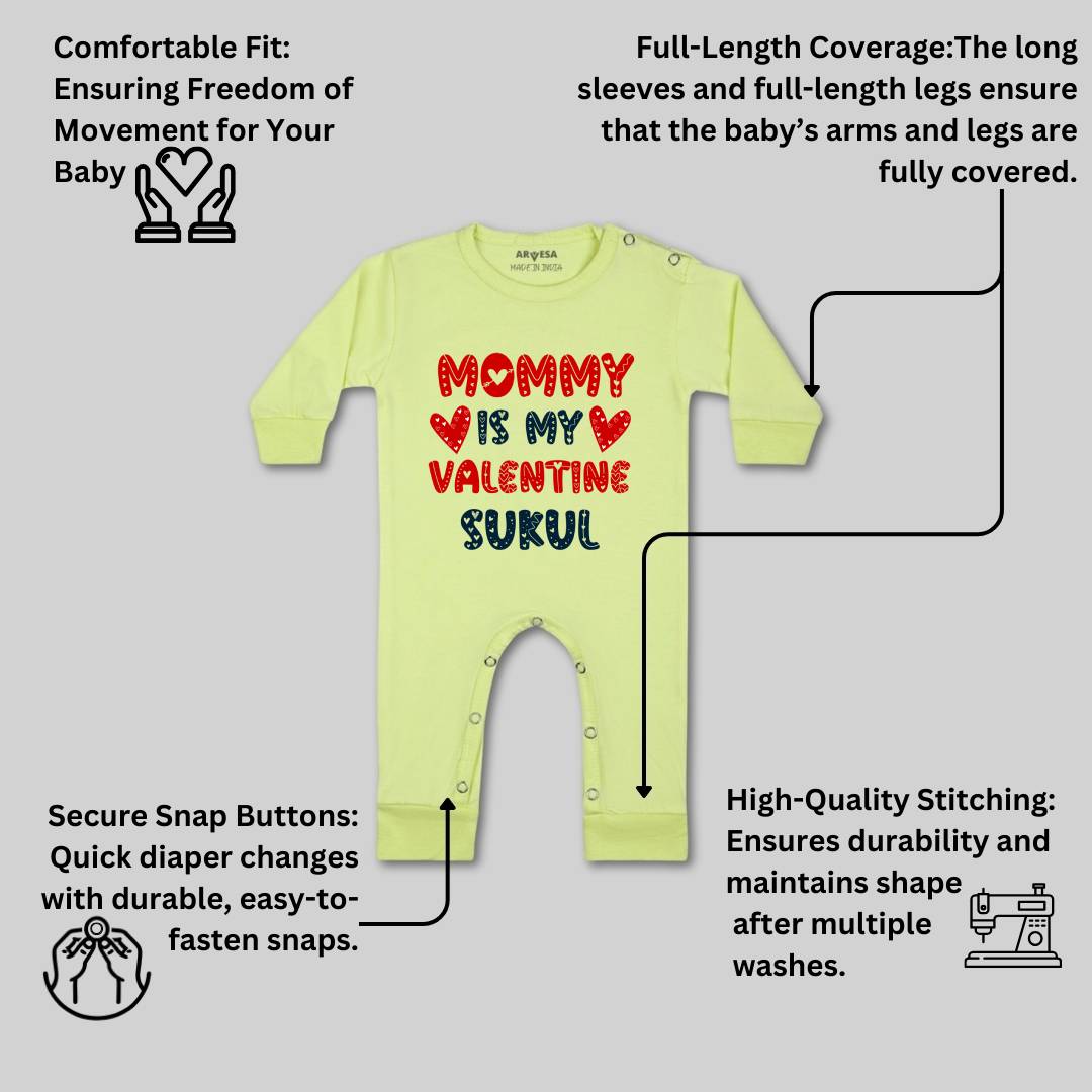 Arvesa Mom Is My Valentine  Baby Boy & Girl Dress