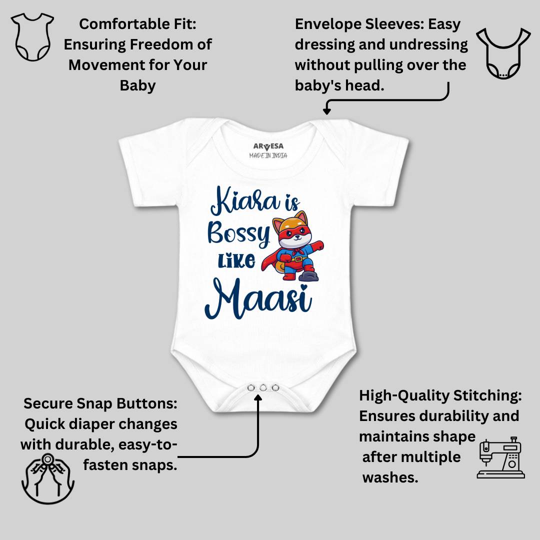 Arvesa Bossy Like My Maasi Baby Boy & Girl Dress