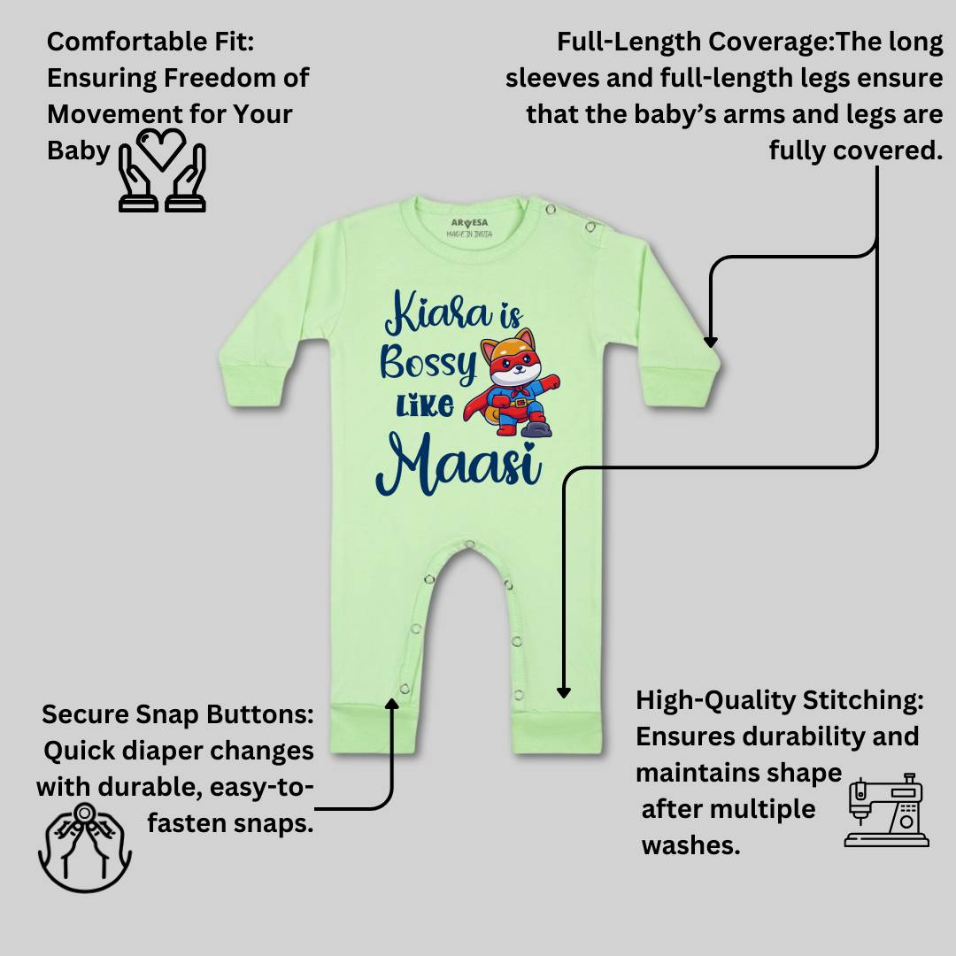 Arvesa Bossy Like My Maasi Baby Boy & Girl Dress