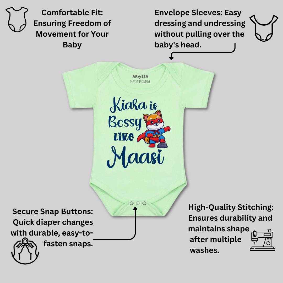 Arvesa Bossy Like My Maasi Baby Boy & Girl Dress