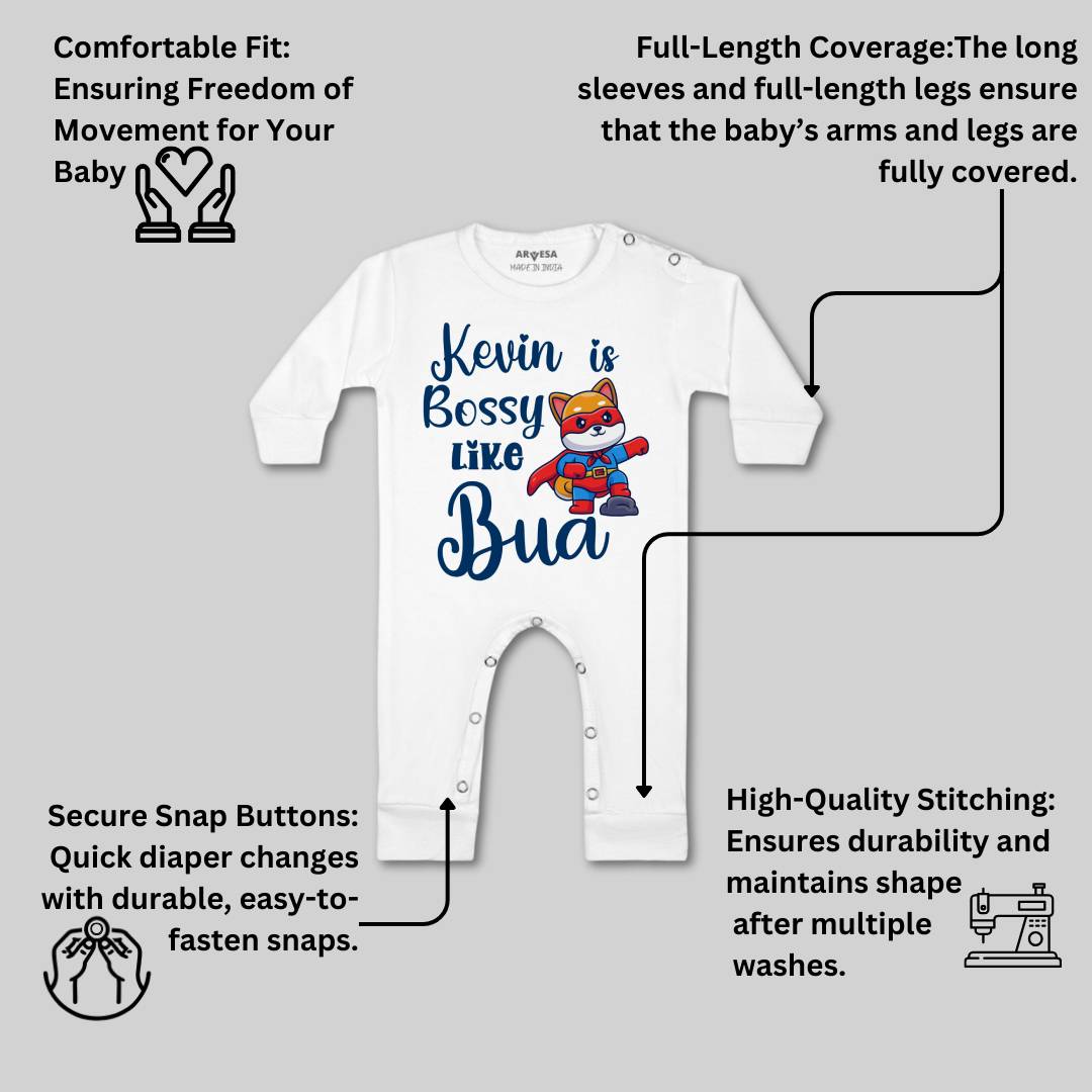 Arvesa Bossy Like My Bua Baby Boy & Girl Dress