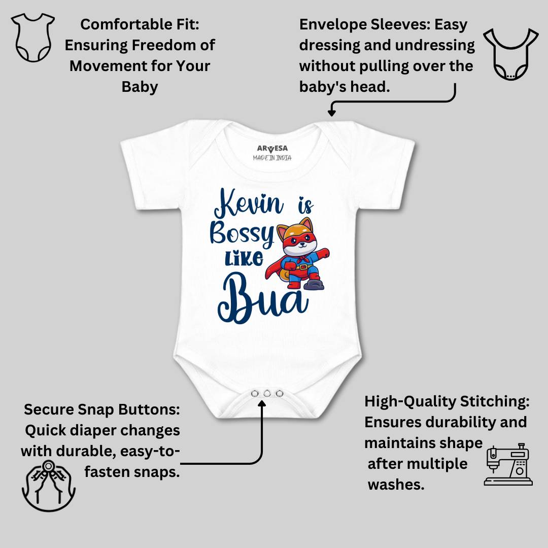 Arvesa Bossy Like My Bua Baby Boy & Girl Dress