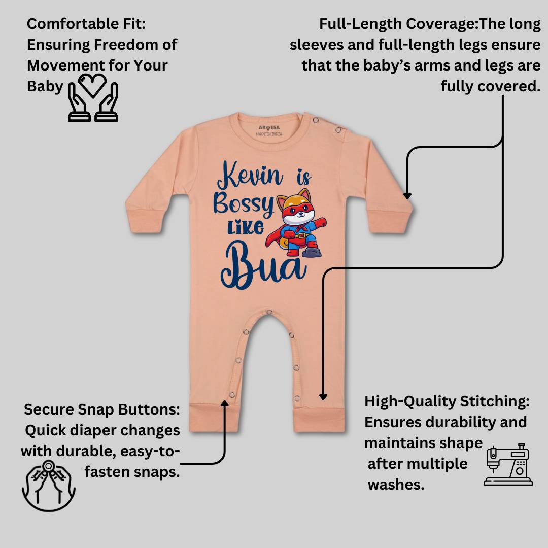 Arvesa Bossy Like My Bua Baby Boy & Girl Dress