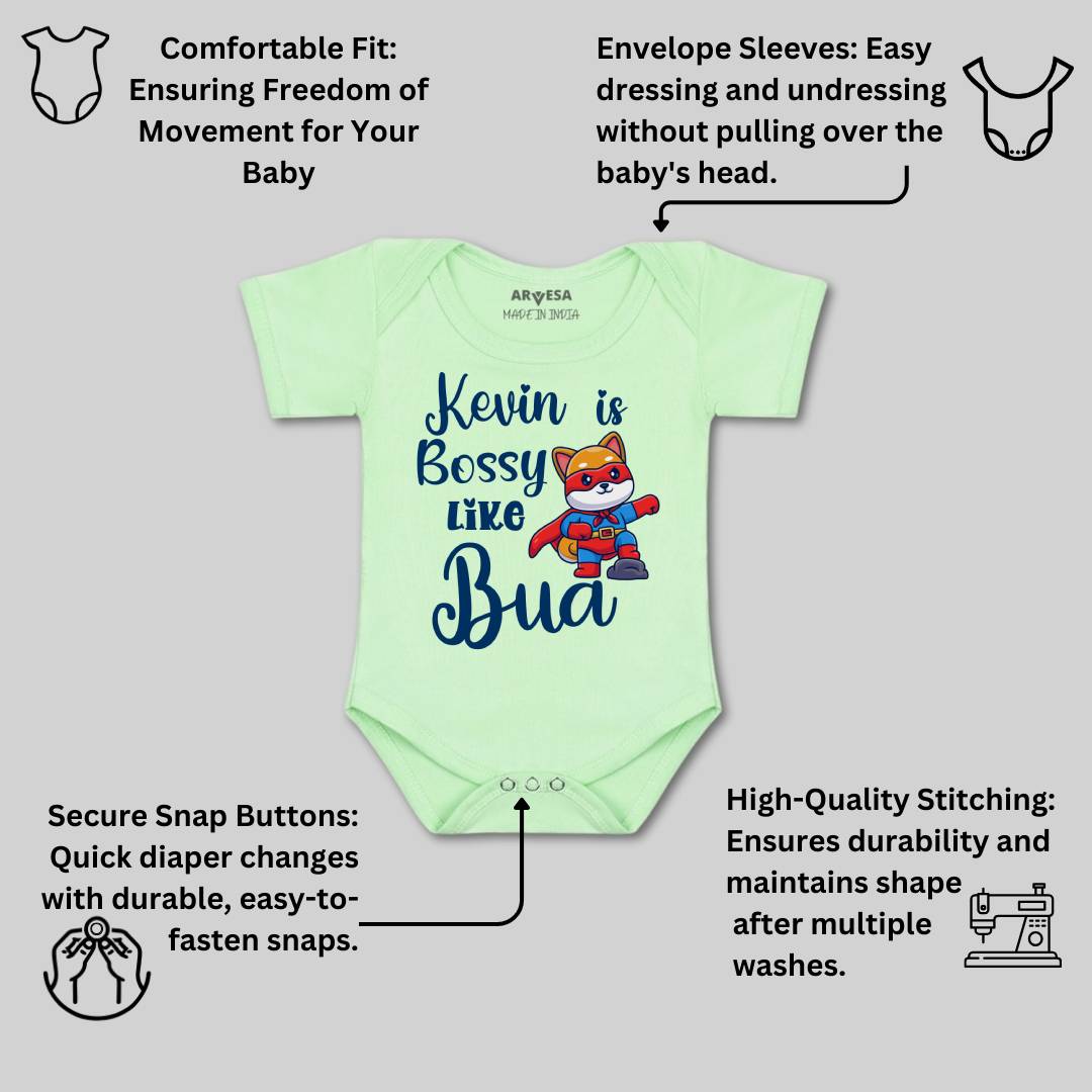 Arvesa Bossy Like My Bua Baby Boy & Girl Dress