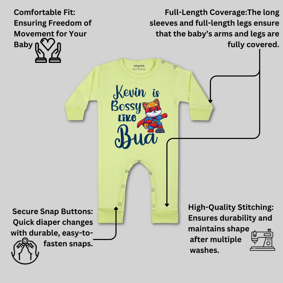 Arvesa Bossy Like My Bua Baby Boy & Girl Dress