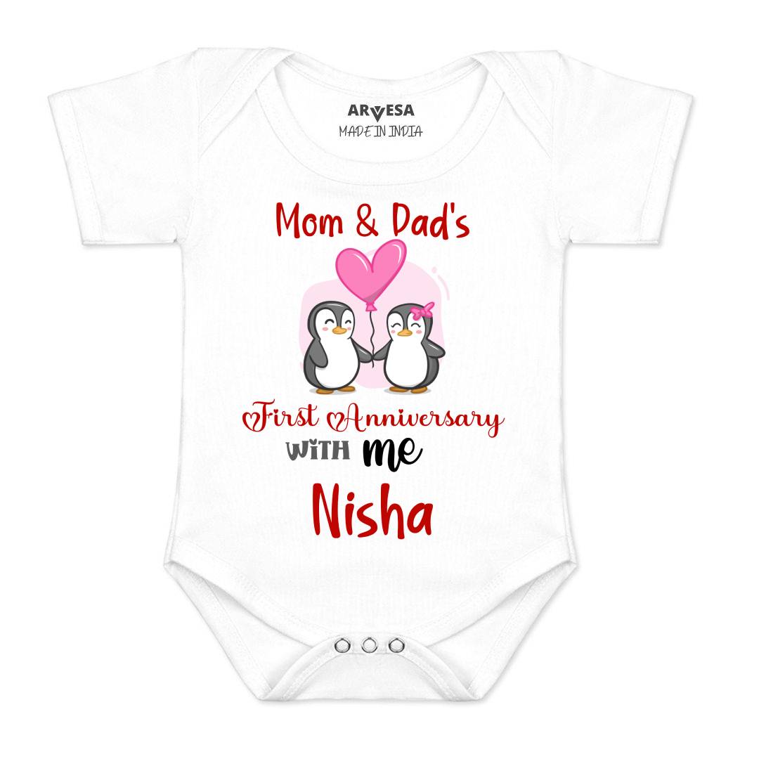 Arvesa Mom & Dad Anniversary With Me Baby Boy & Girl Dress