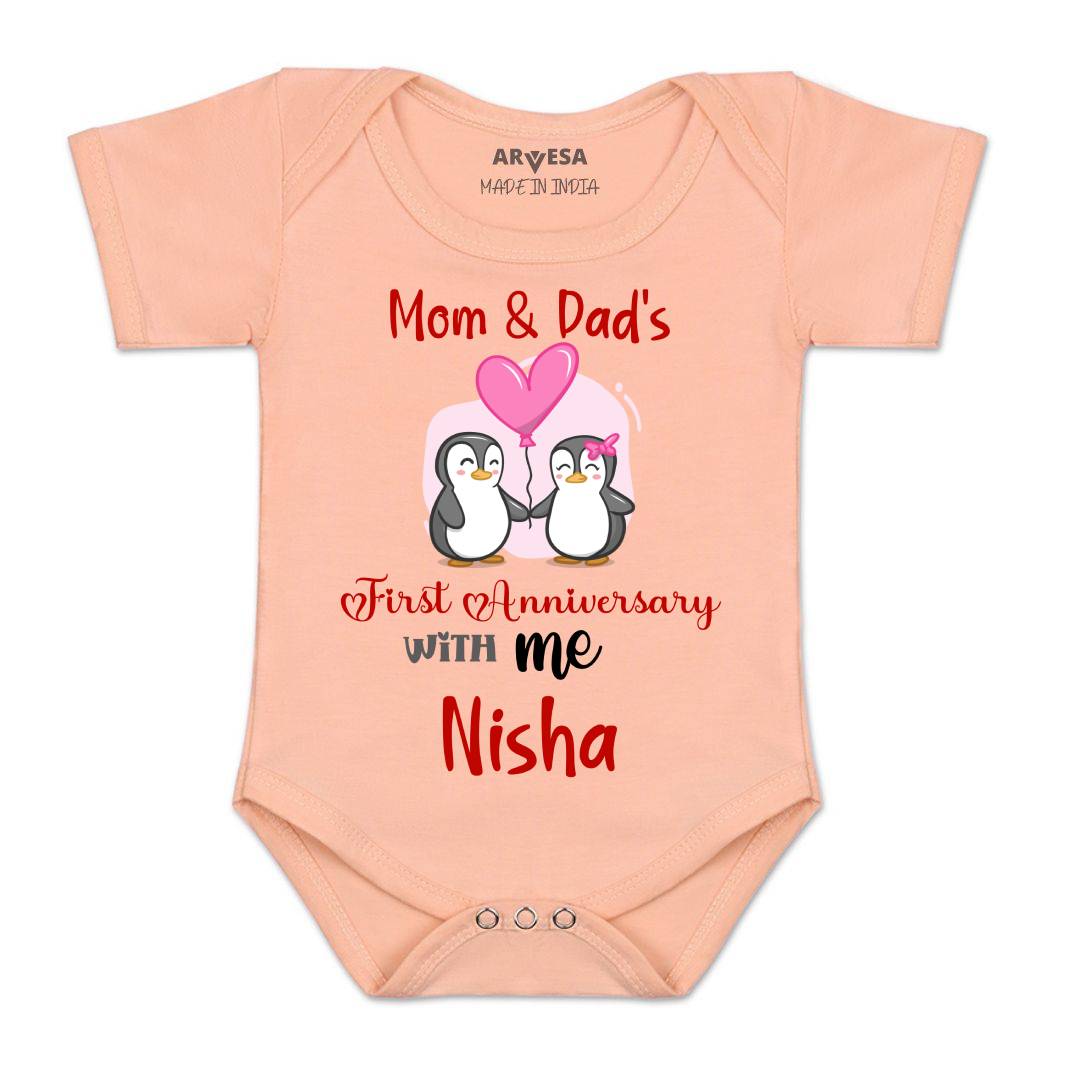 Arvesa Mom & Dad Anniversary With Me Baby Boy & Girl Dress