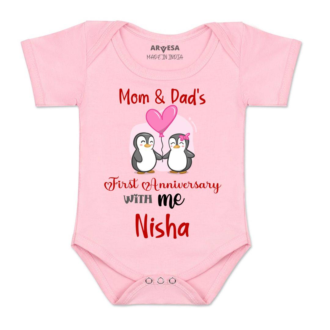 Arvesa Mom & Dad Anniversary With Me Baby Boy & Girl Dress