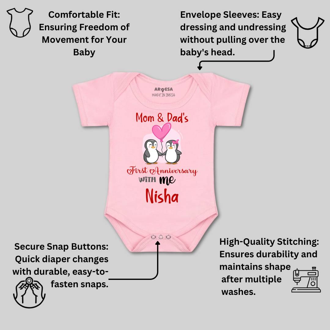 Arvesa Mom & Dad Anniversary With Me Baby Boy & Girl Dress