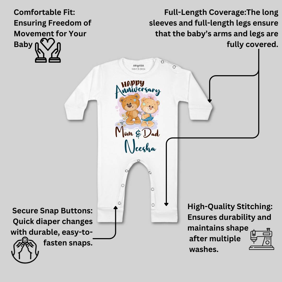Arvesa Happy Anniversary Mom & Dad Baby Boy & Girl Dress