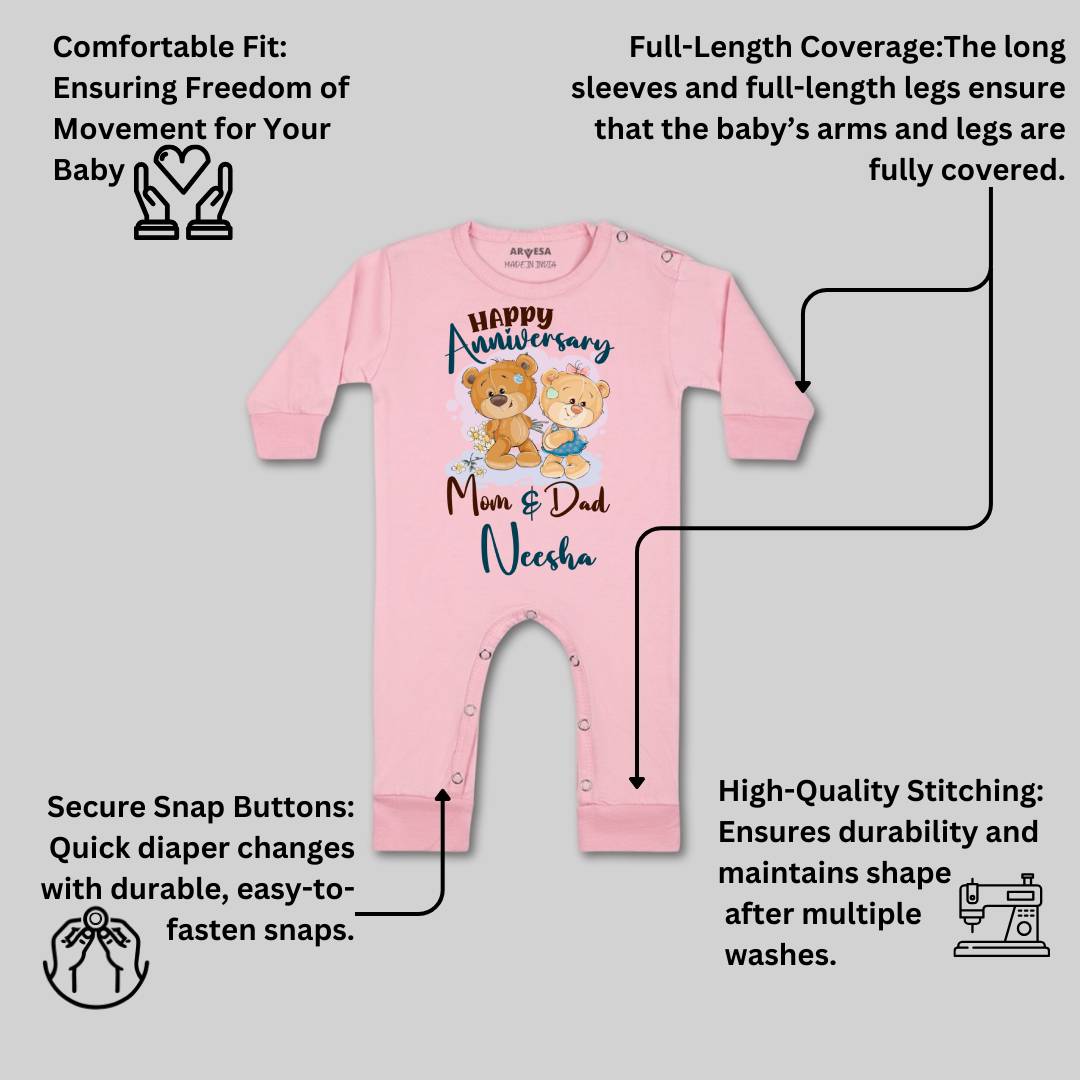 Arvesa Happy Anniversary Mom & Dad Baby Boy & Girl Dress