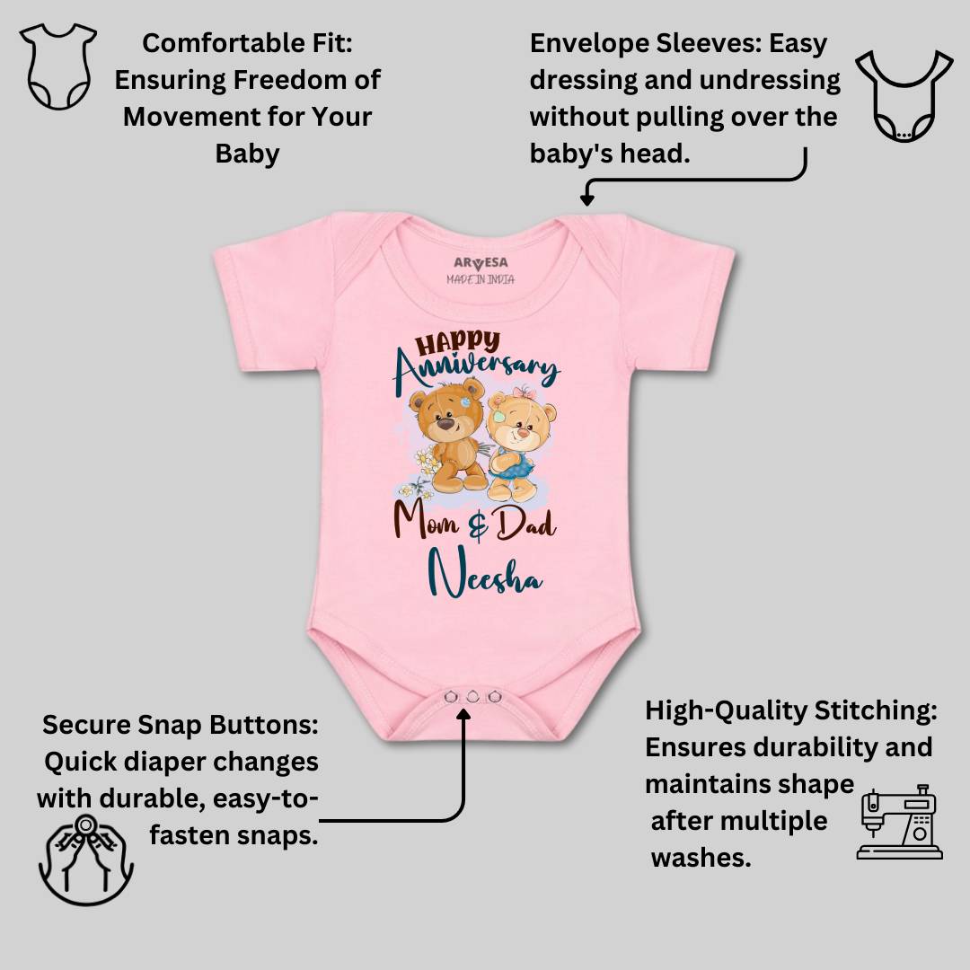 Arvesa Happy Anniversary Mom & Dad Baby Boy & Girl Dress