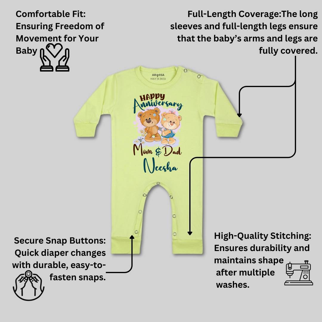 Arvesa Happy Anniversary Mom & Dad Baby Boy & Girl Dress