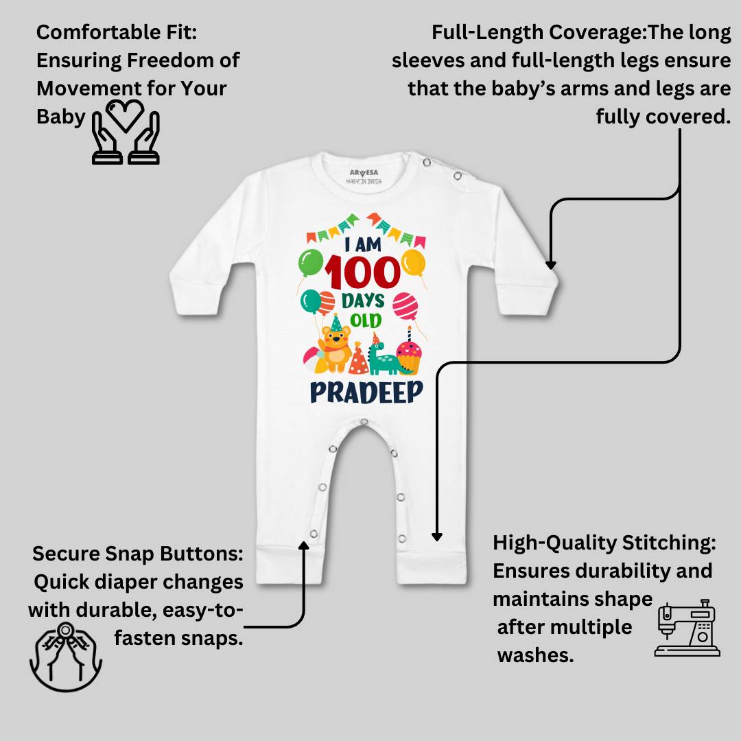 Arvesa 100 Days Birthday Baby Boy & Girl Dress