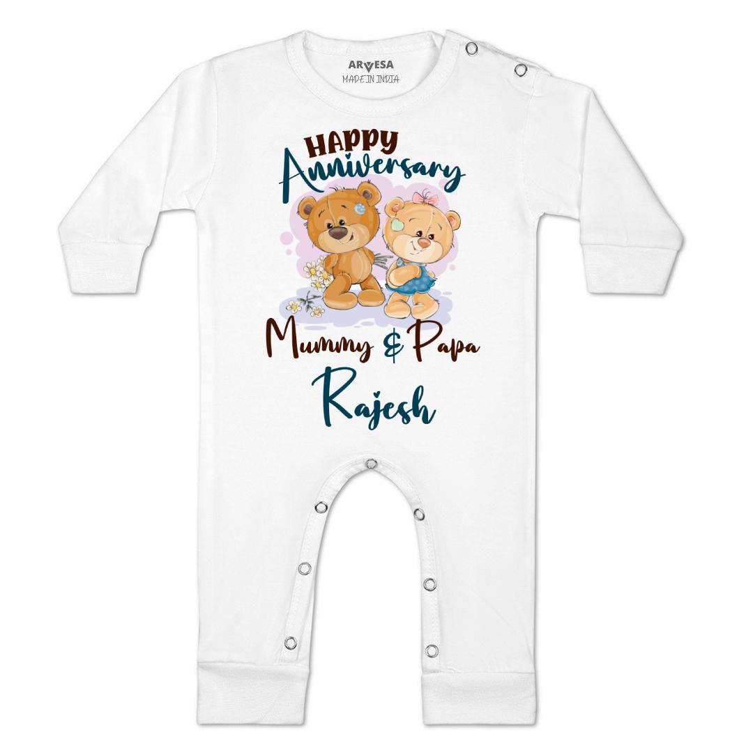 Arvesa Happy Anniversary Mummy & Papa Baby Boy & Girl Dress