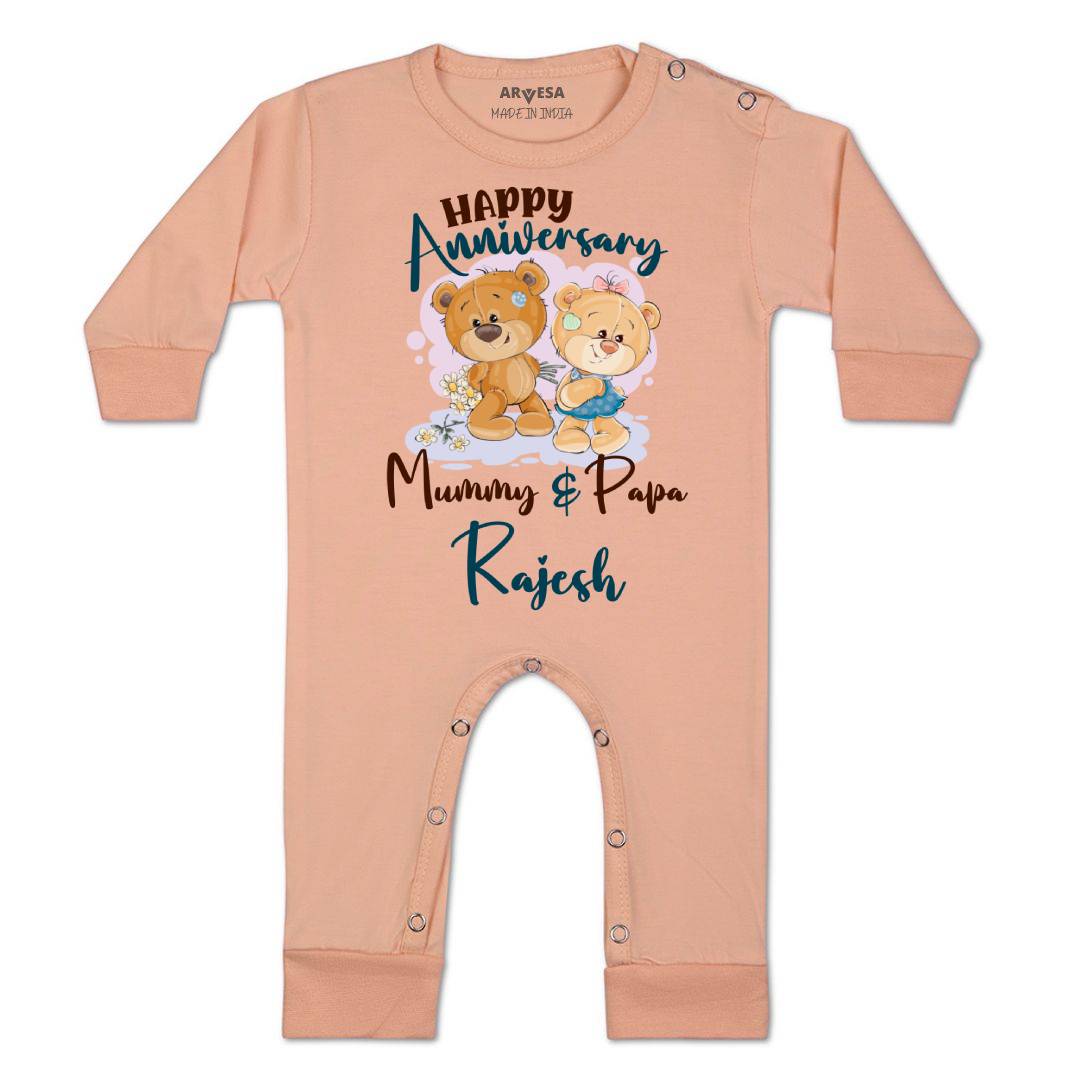 Arvesa Happy Anniversary Mummy & Papa Baby Boy & Girl Dress
