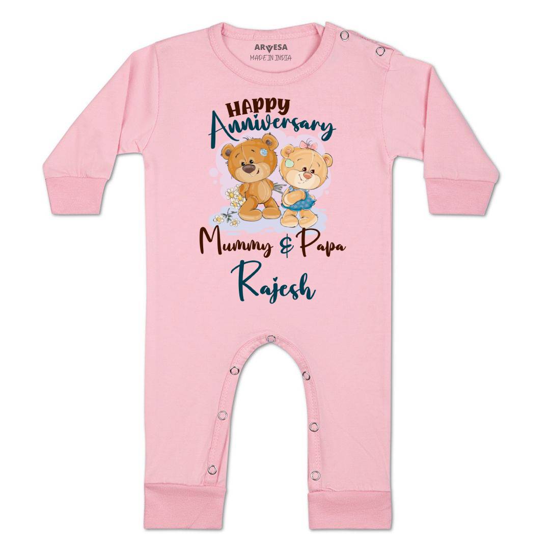 Arvesa Happy Anniversary Mummy & Papa Baby Boy & Girl Dress