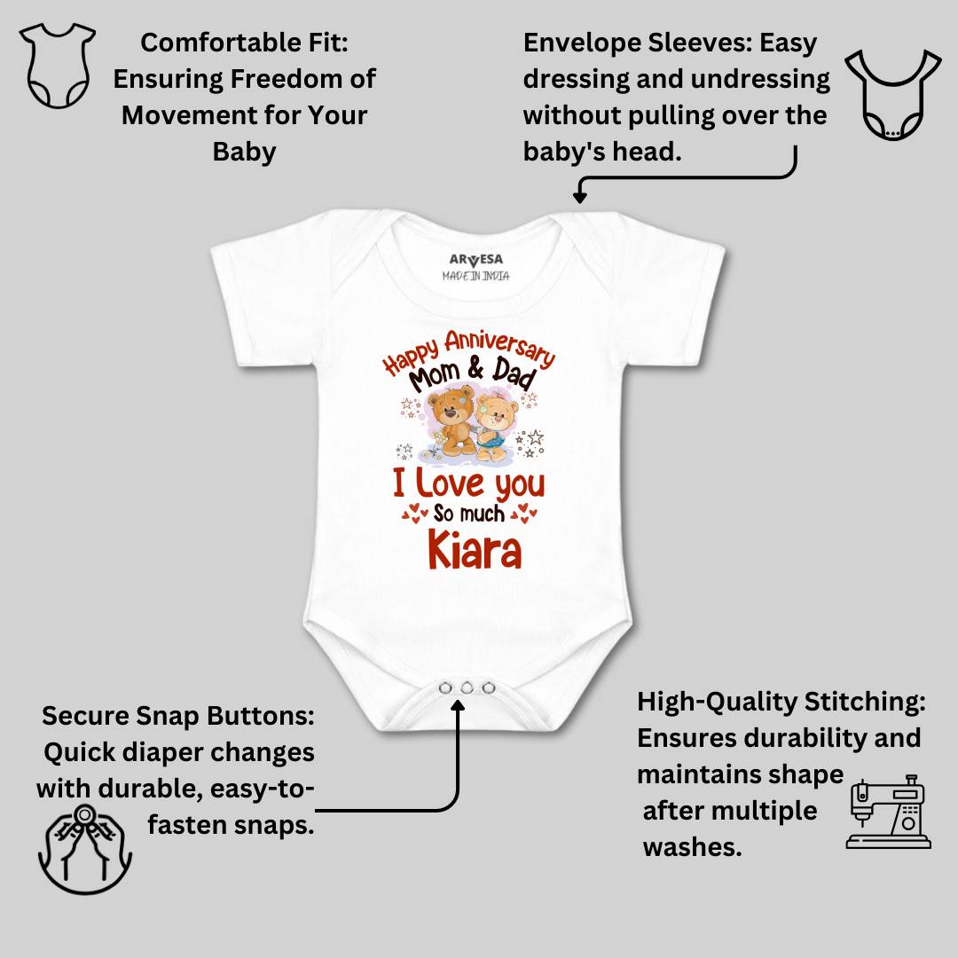 Arvesa Happy Anniversary Mom & Dad Baby Boy & Girl Dress
