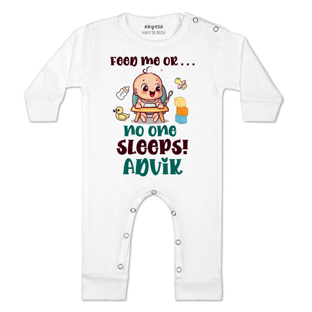 Arvesa Feed Me Or No One Sleeps Baby Boy & Girl Dress