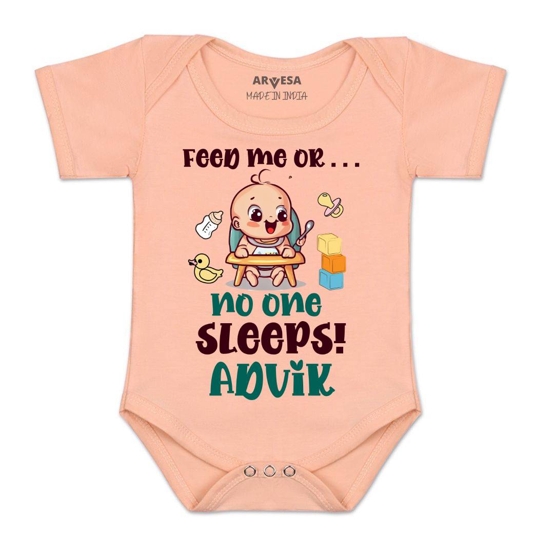Arvesa Feed Me Or No One Sleeps Baby Boy & Girl Dress