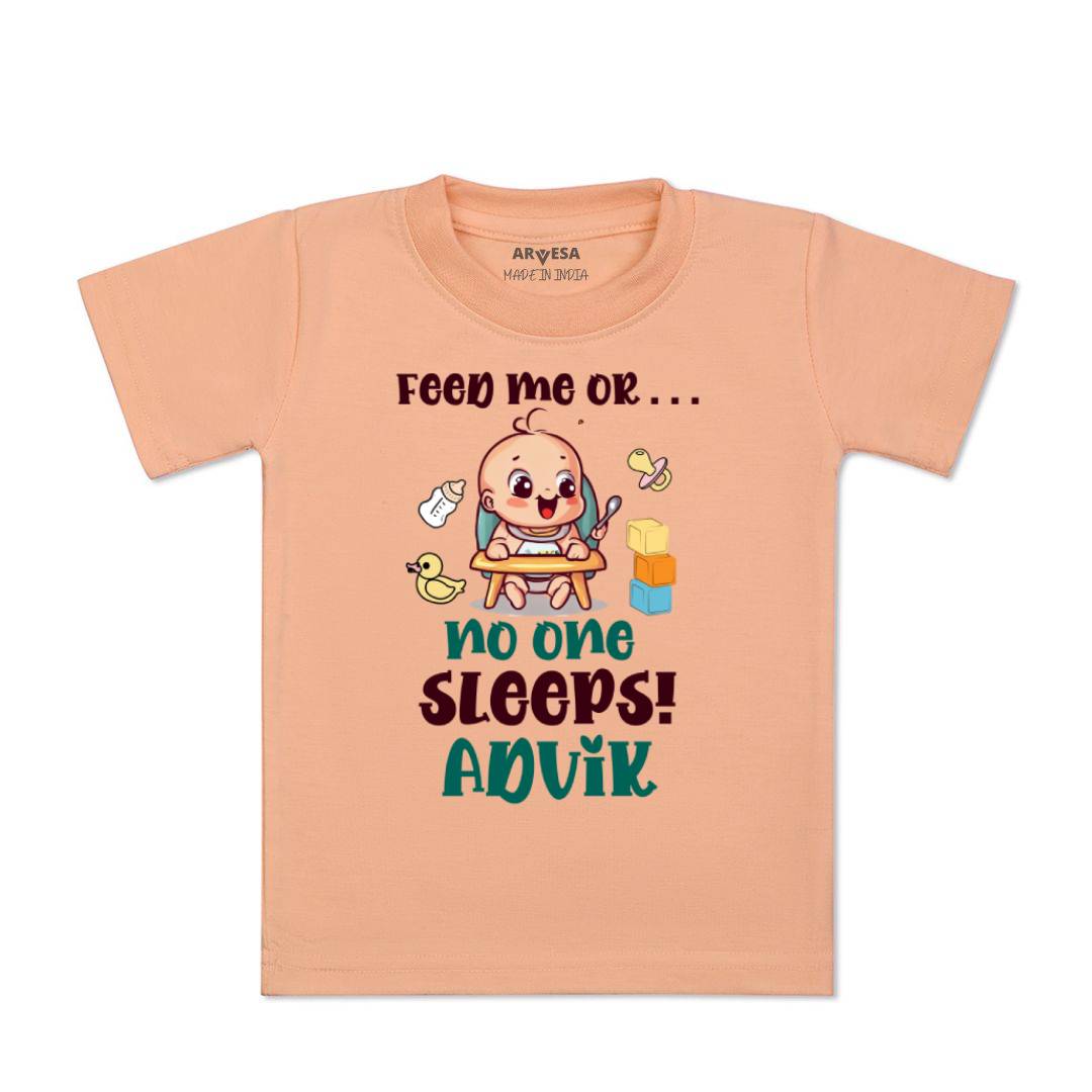 Arvesa Feed Me Or No One Sleeps Baby Boy & Girl Dress