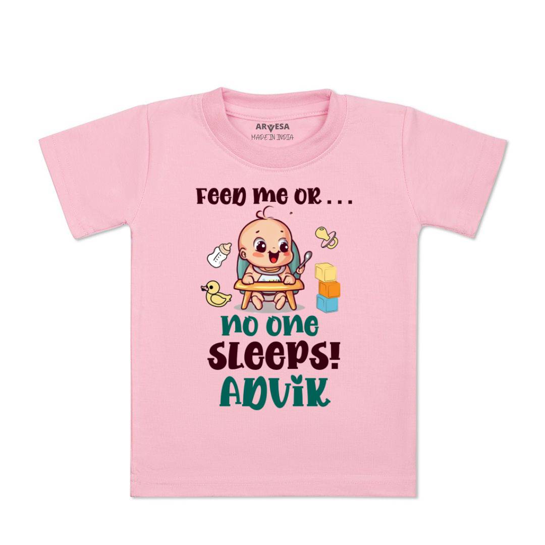 Arvesa Feed Me Or No One Sleeps Baby Boy & Girl Dress