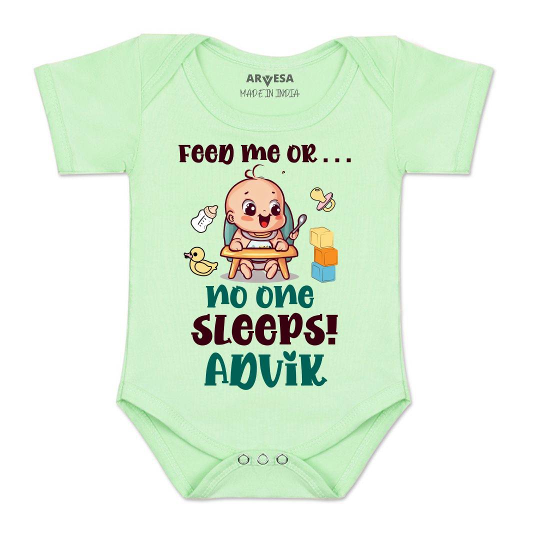 Arvesa Feed Me Or No One Sleeps Baby Boy & Girl Dress