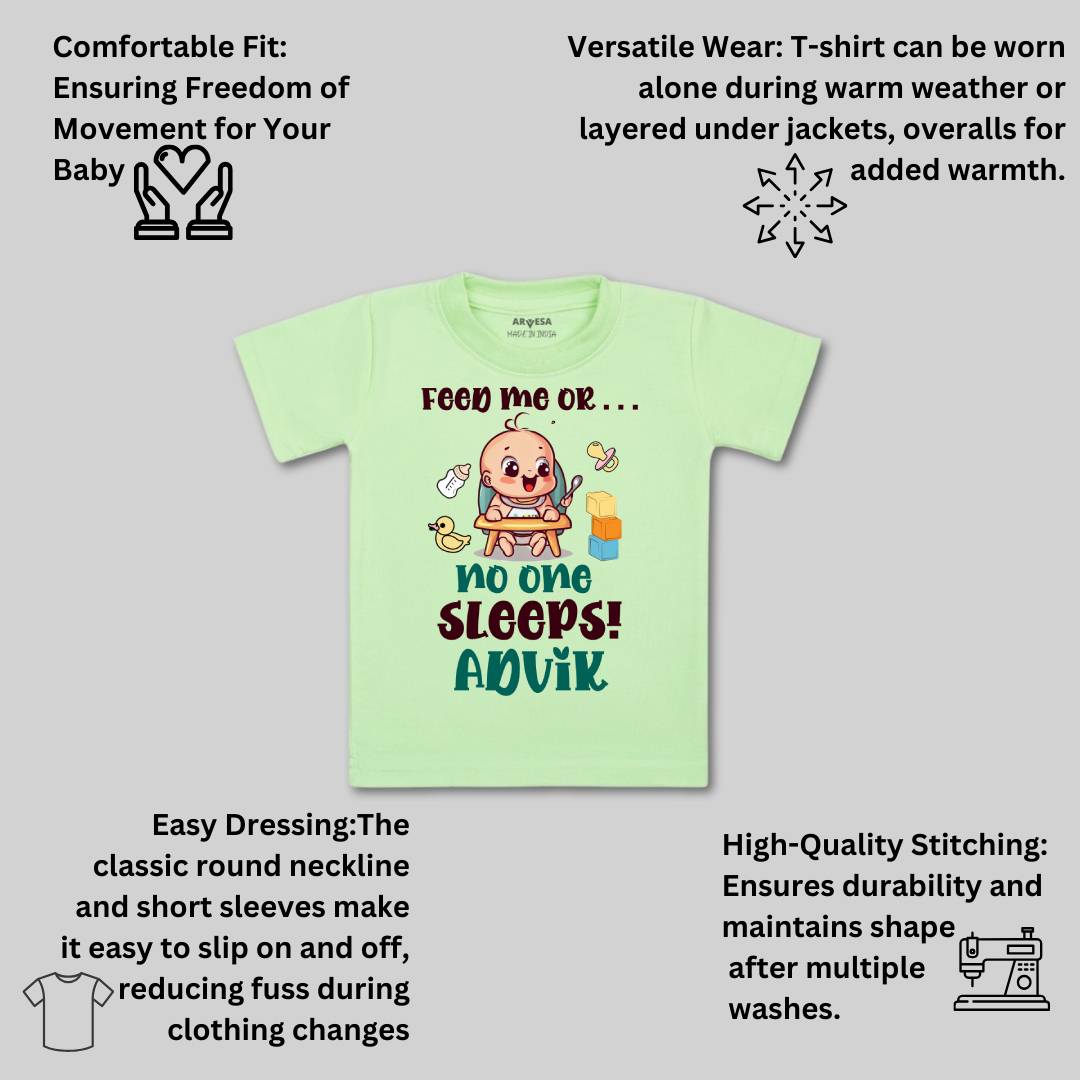 Arvesa Feed Me Or No One Sleeps Baby Boy & Girl Dress