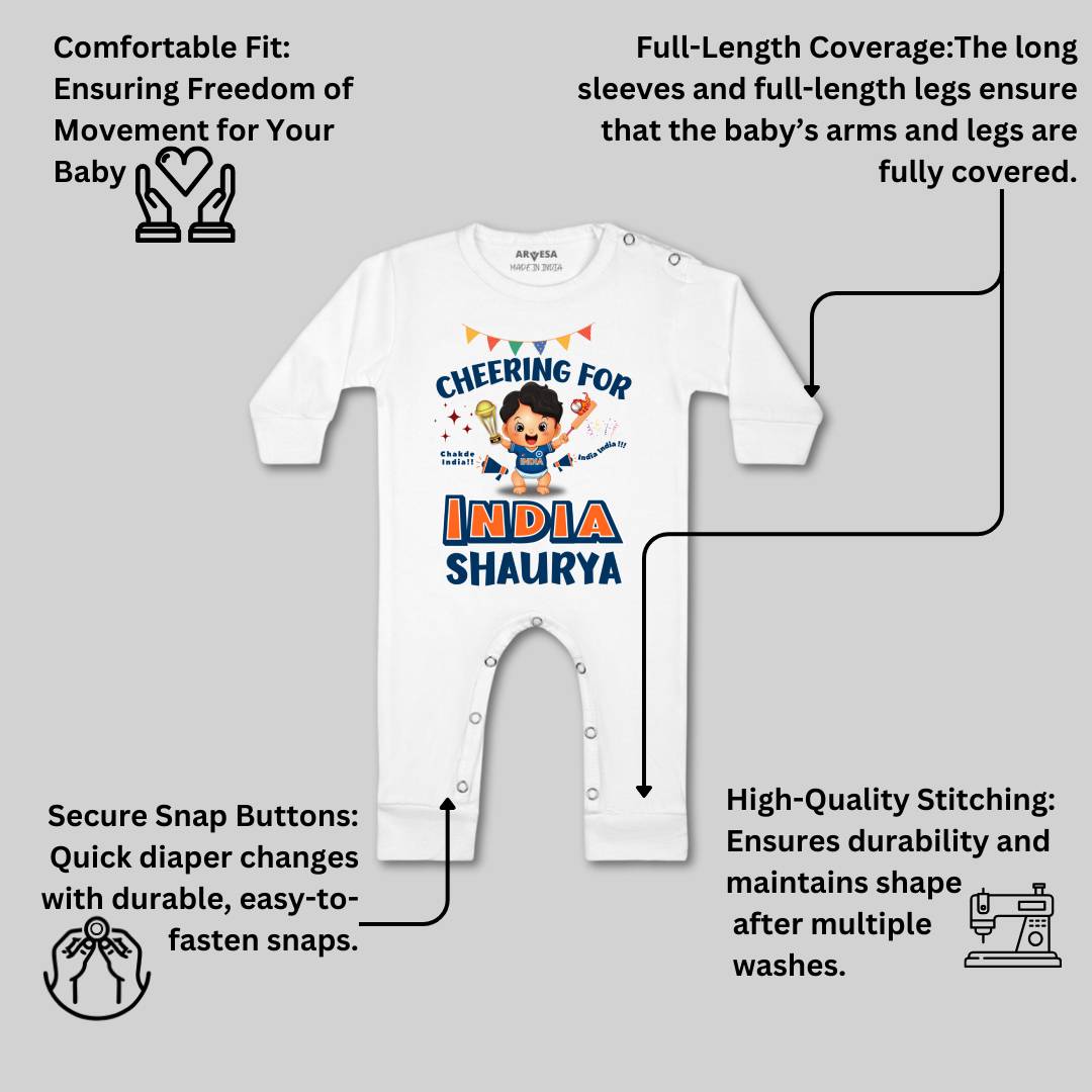 Arvesa Cheering For India Baby Boy & Girl Dress