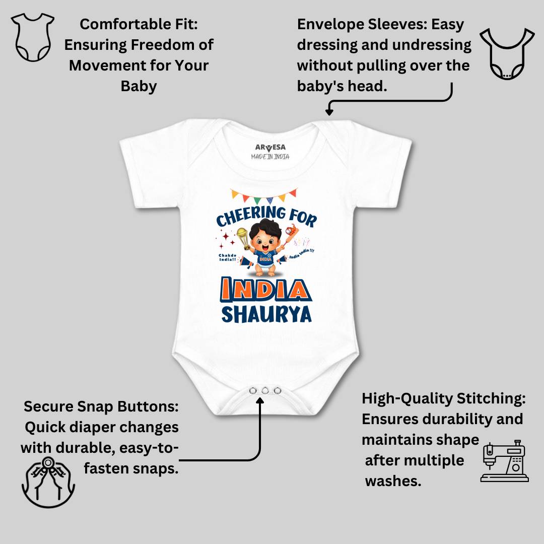 Arvesa Cheering For India Baby Boy & Girl Dress