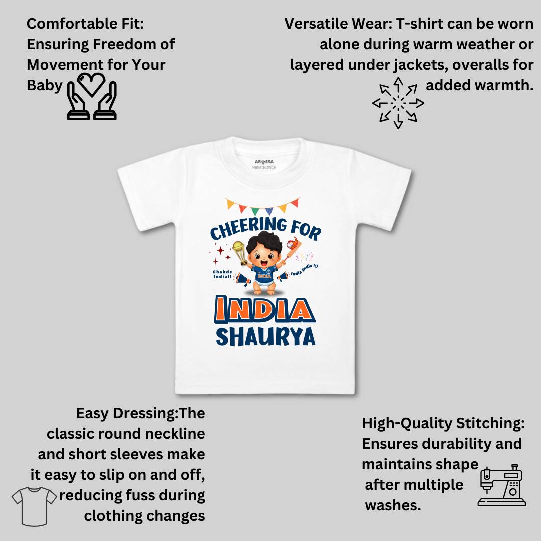 Arvesa Cheering For India Baby Boy & Girl Dress