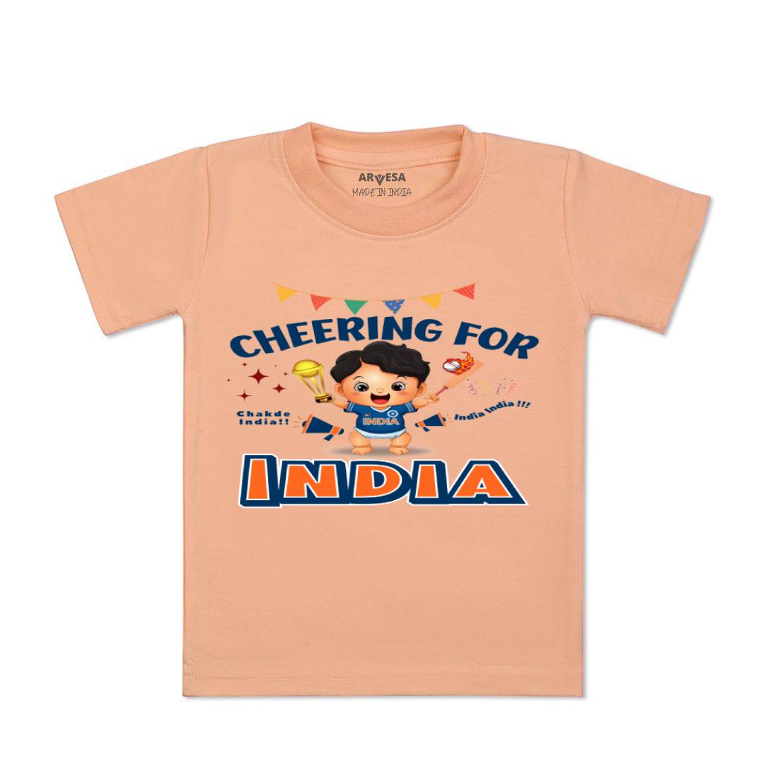 Arvesa Cheering For India Design-1459 White 0-3 Months Jumpsuit for Baby Boy & Girl dress .