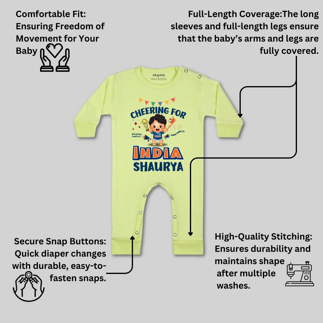 Arvesa Cheering For India Baby Boy & Girl Dress