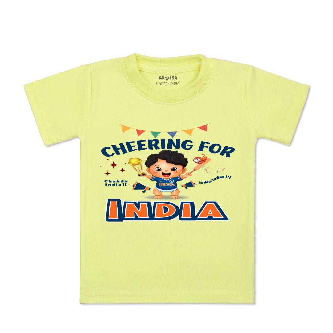 Arvesa Cheering For India Design-1459 White 0-3 Months Jumpsuit for Baby Boy & Girl dress .
