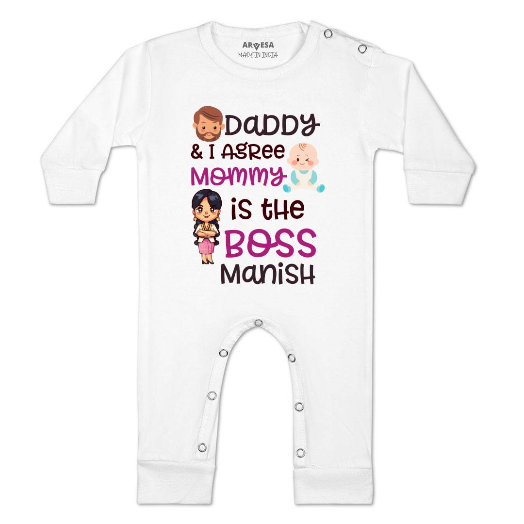 Arvesa Daddy & I Agree Mommy Is Boss Baby Boy & Girl Dress