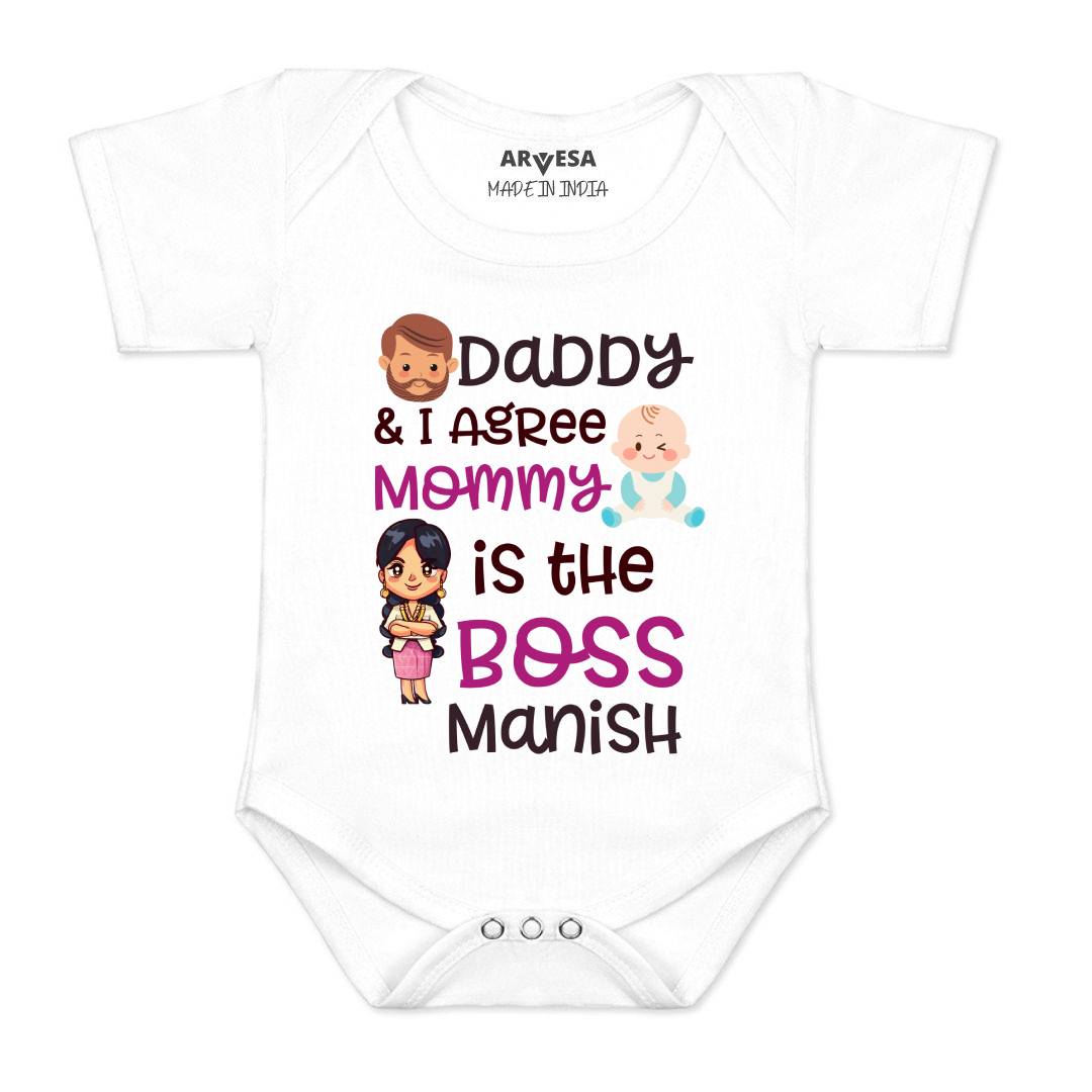 Arvesa Daddy & I Agree Mommy Is Boss Baby Boy & Girl Dress
