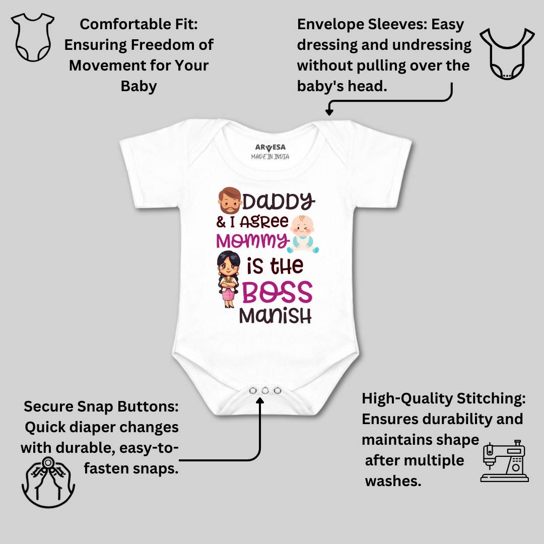 Arvesa Daddy & I Agree Mommy Is Boss Baby Boy & Girl Dress
