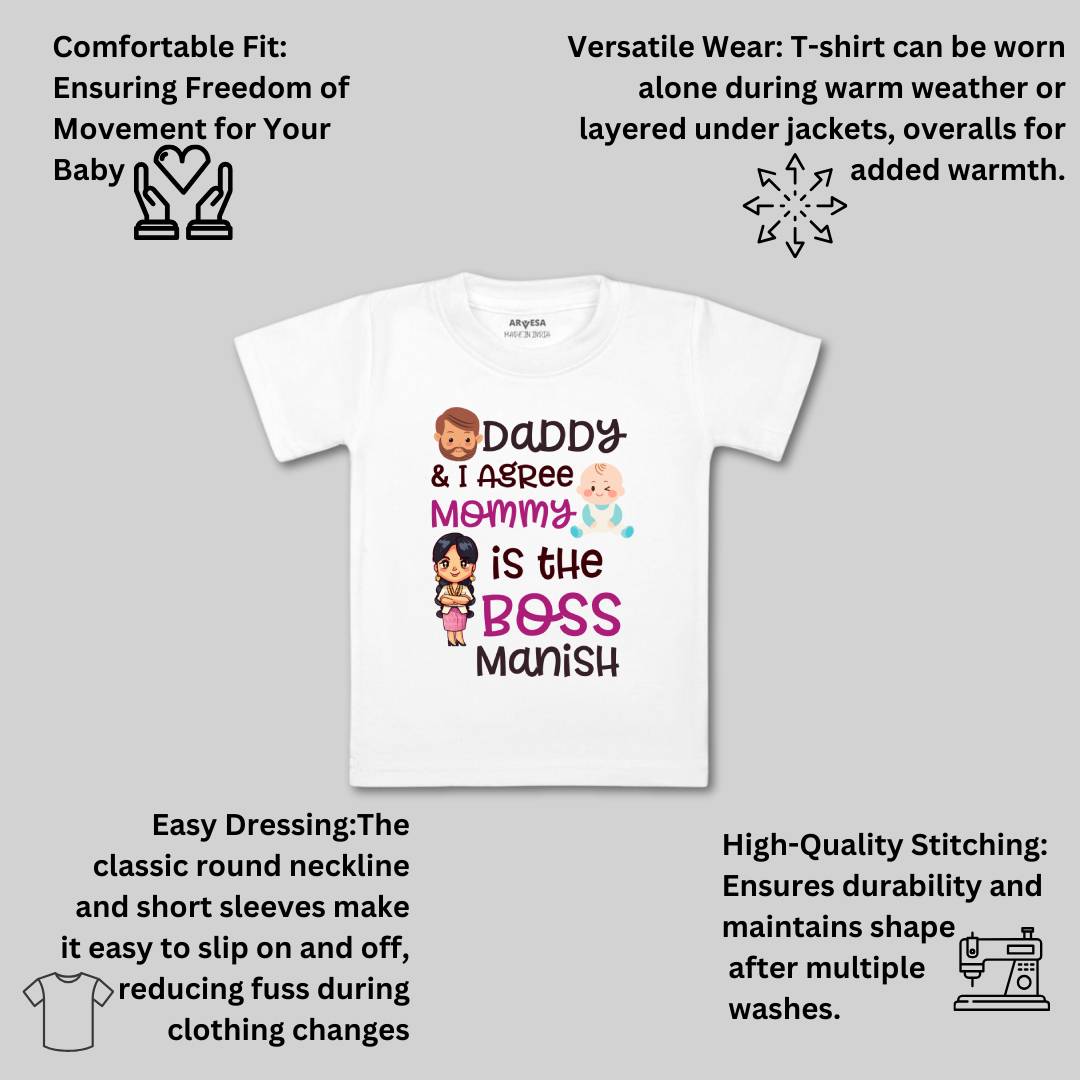 Arvesa Daddy & I Agree Mommy Is Boss Baby Boy & Girl Dress