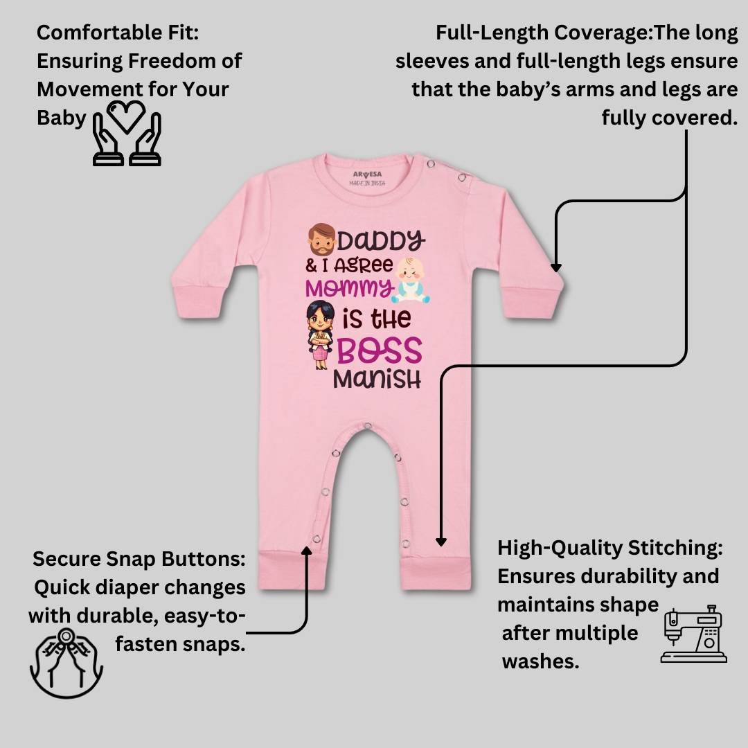 Arvesa Daddy & I Agree Mommy Is Boss Baby Boy & Girl Dress