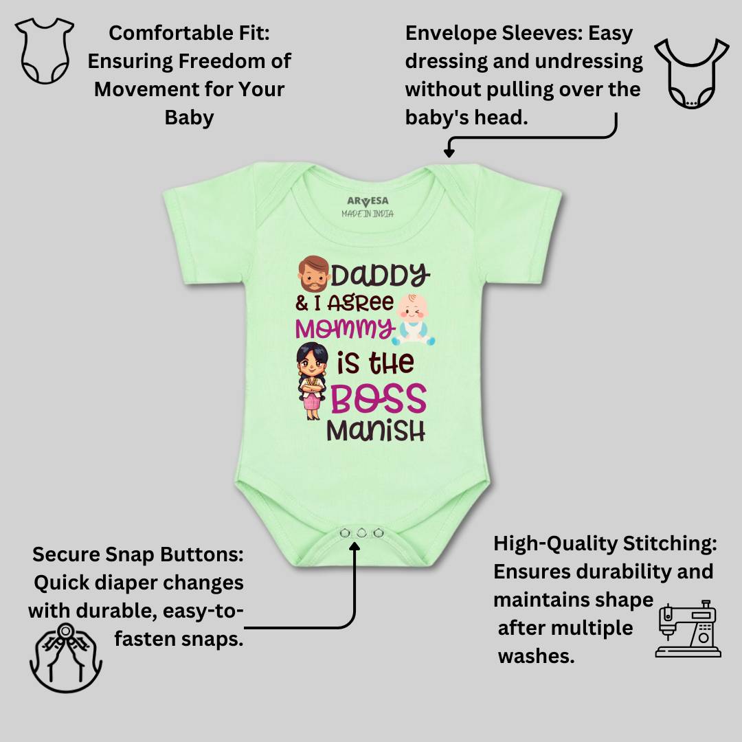 Arvesa Daddy & I Agree Mommy Is Boss Baby Boy & Girl Dress