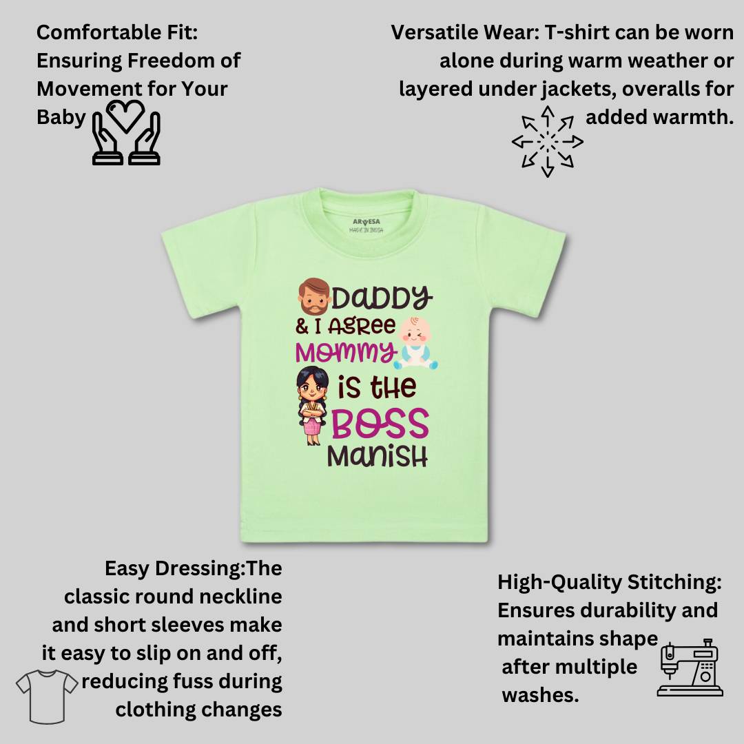 Arvesa Daddy & I Agree Mommy Is Boss Baby Boy & Girl Dress